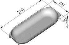хлебопекарная форма батонница 290 х 110 х 30 мм
