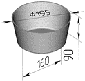 хлебопекарная форма круглая 2 ДМз 195 х 160 х 90 мм