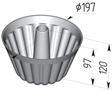 хлебопекарная форма для кекса с конусом 197 х 120 х 97 мм