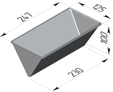 хлебопекарная форма треугольная 247 х 125 х 100 мм
